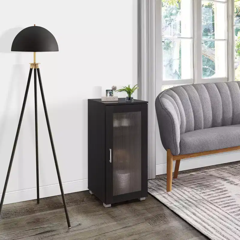 Accent Buffet Curio Storage Cabinet with Glass Door for Living Room, Bedroom, Kitchen, Office, and Entryway