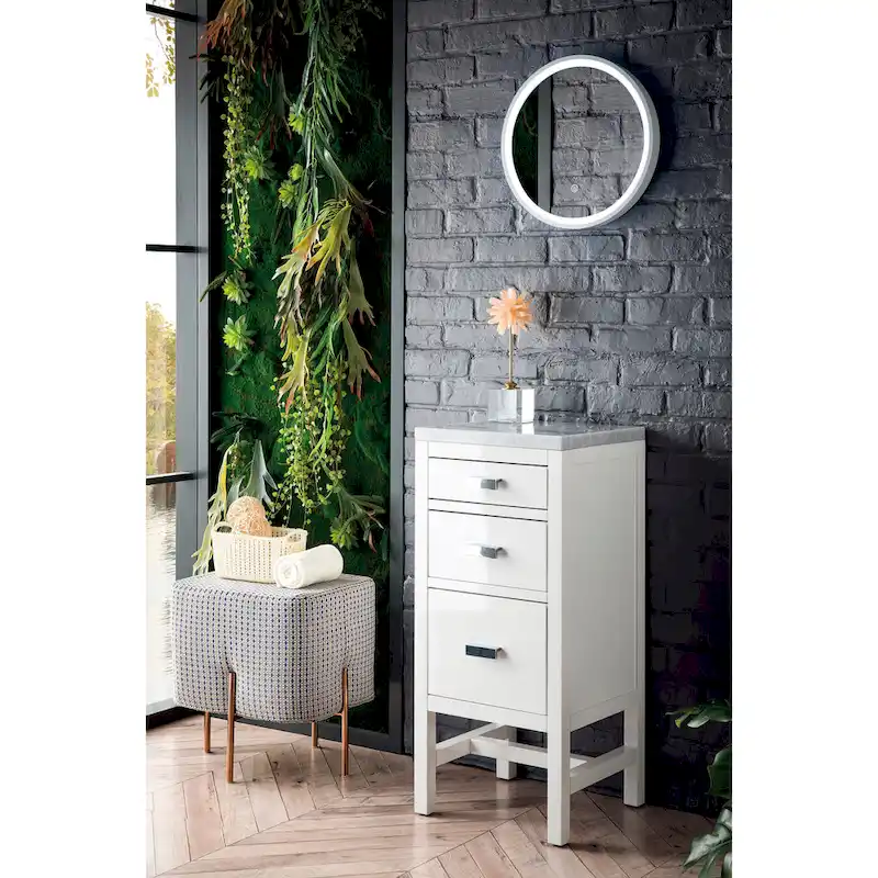 James Martin Vanities Addison 15 Base Cabinet w/ Drawers, Glossy White