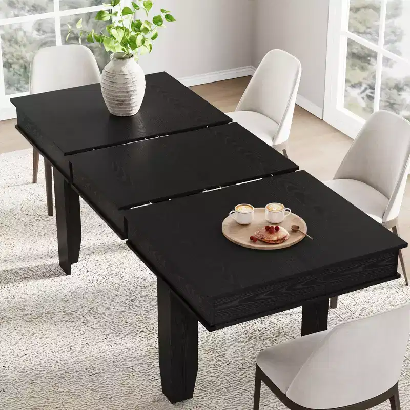 Wood Extendable Dining Table 63''-86.6''L x 30.4''H