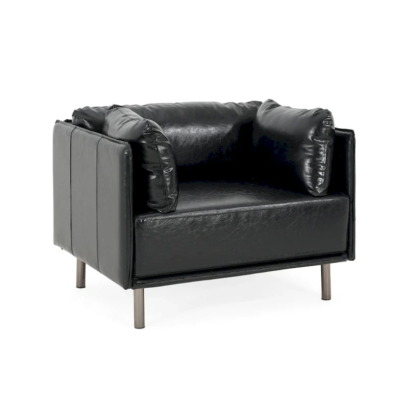 Daphne Faux Leather Lounge Chair by Christopher Knight Home