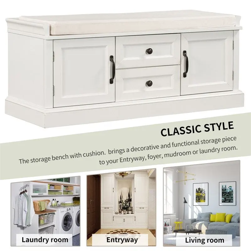 Shoe stool, 2 drawers, 2, removable pads, living room locker, entrance