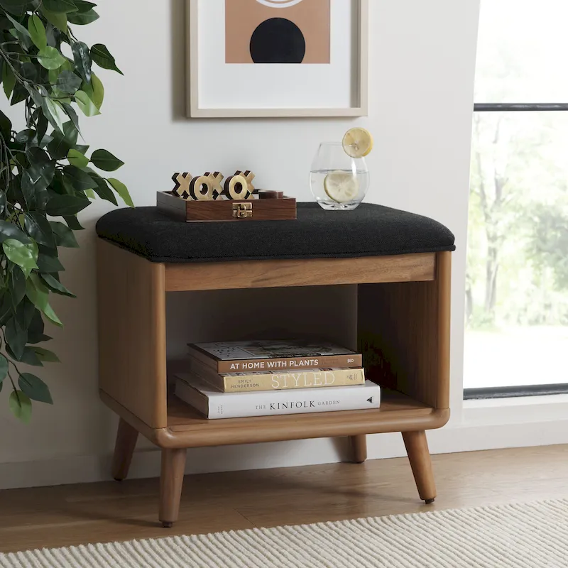 Open Shelf Bench with Cushion - 20 W x 15 D x 18 H