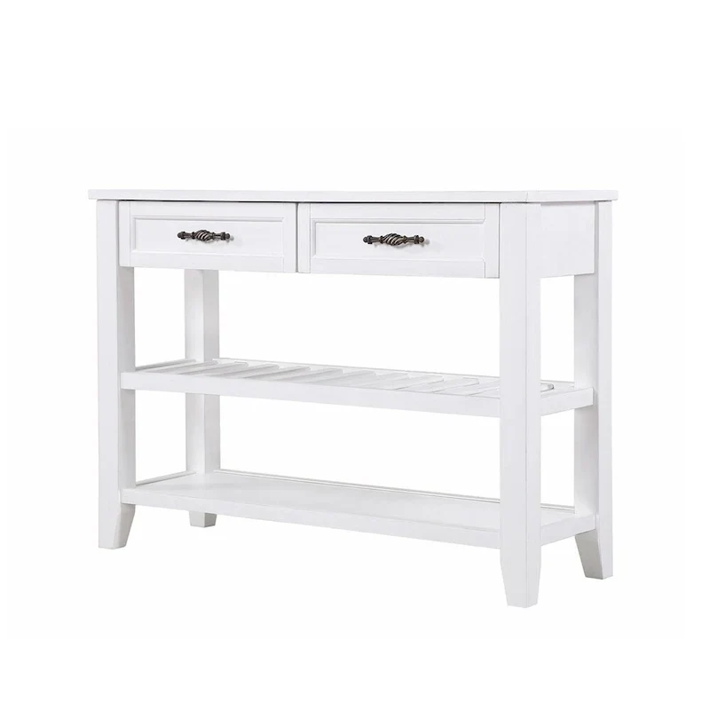 42 Console Sofa Table with Drawers and Tiers Shelves