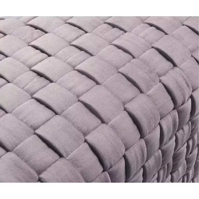 Nicole Miller Satine Velvet Hand Woven Bench with Base