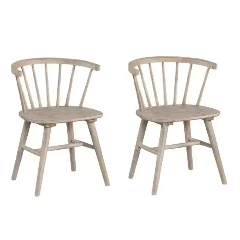 Royal Hampton Dining Chair Set of 2, Spindle Back and Shaker Legs, Black Wood
