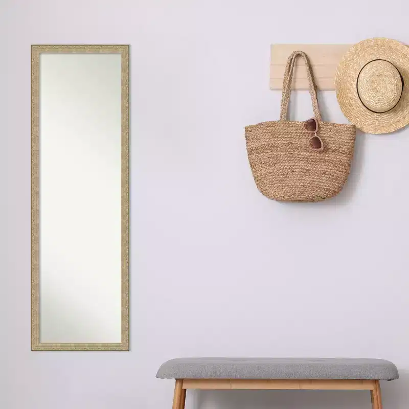 Full Length Wall Mirror, Champagne Frame, 50.25