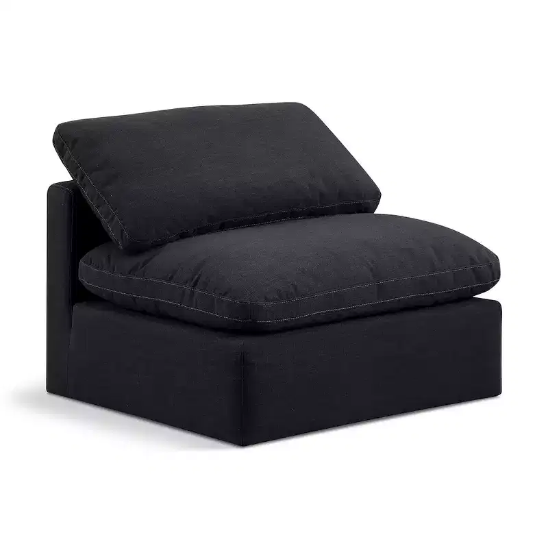 Indulge Linen Textured Fabric Armless Chair
