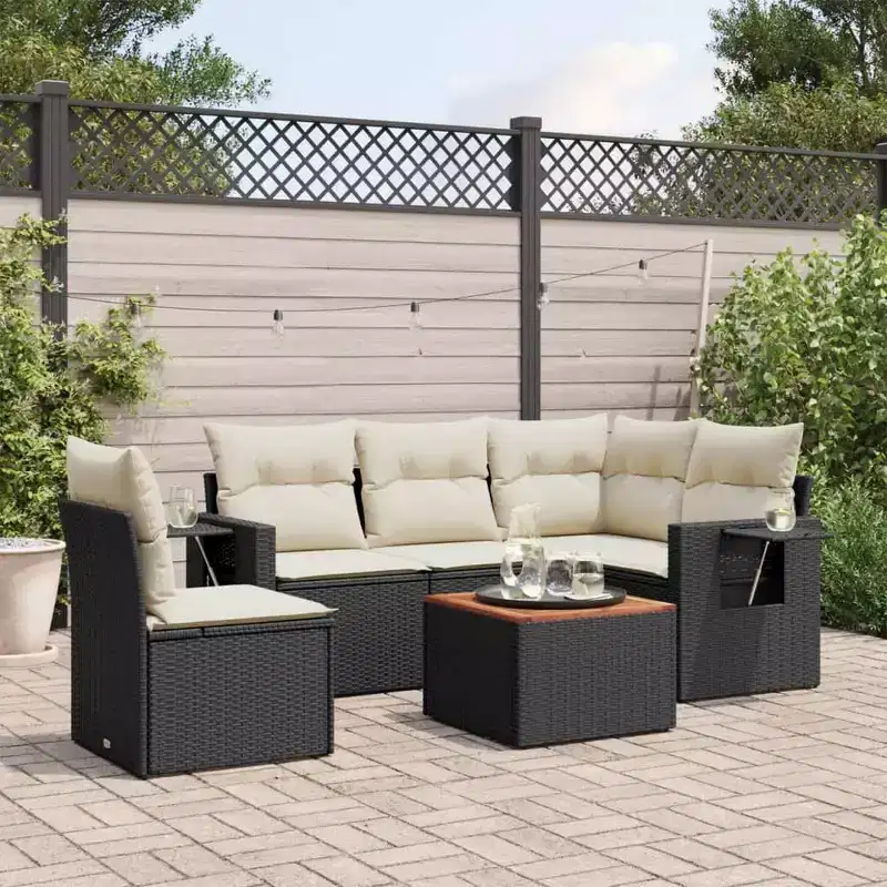 vidaXL Outdoor Sofa Set with Cushions and Storage in Different Colors