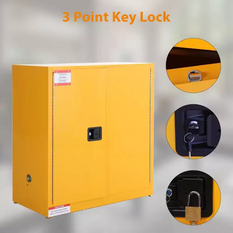 Flammable Safety Cabinet, Cold-Rolled Steel Flammable Liquid Storage Cabinet