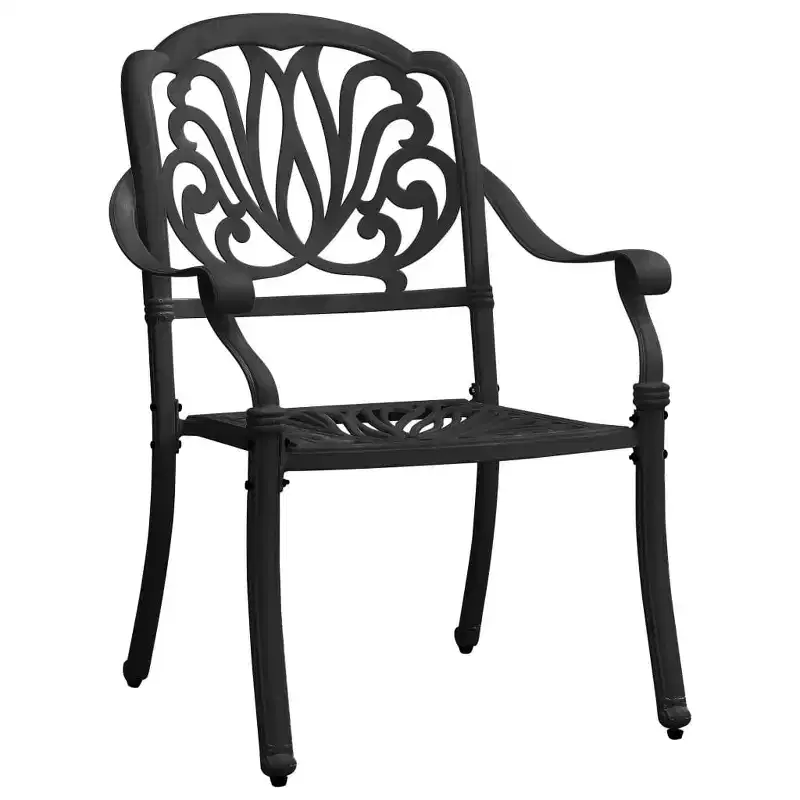 vidaXL Garden Chair Set of 2 Bronze Cast Aluminum Standard Tough