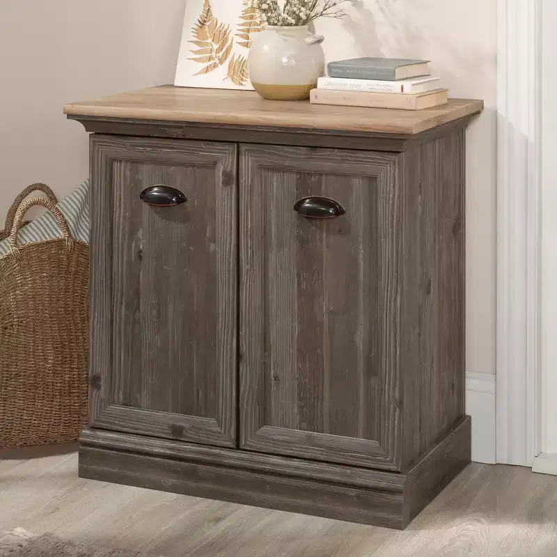 GDFStudio Carter Wood Decorative Storage Cabinet with Doors and Adjustable Shelves