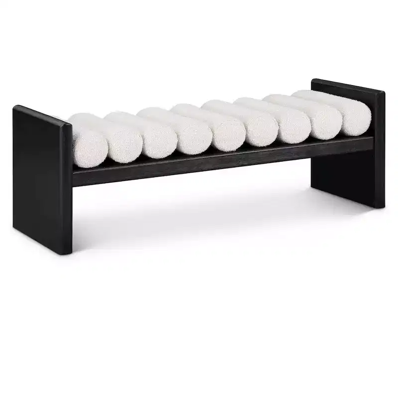 Meridian Furniture,Waverly Boucle Fabric Bench