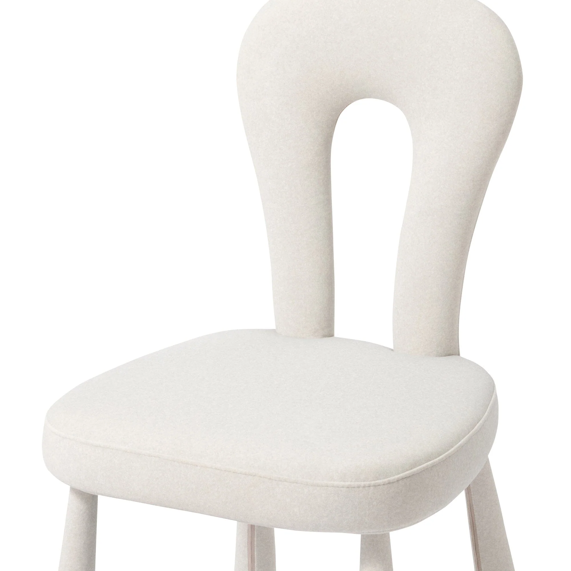 White Rabbit Ear Upholstered Accent Chair