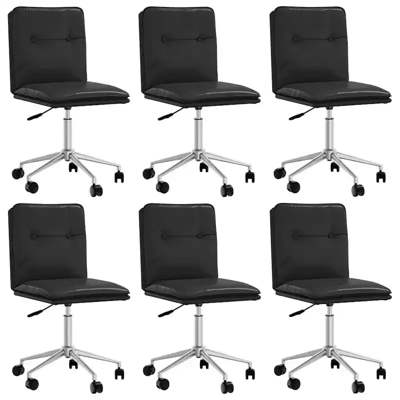 vidaXL Dining Chair Set of 2 Black Faux leather, plywood, metal Medium