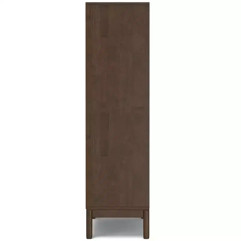 SOLID HARDWOOD 66 inch x 24 inch Mid Century Modern 5 Shelf Bookcase