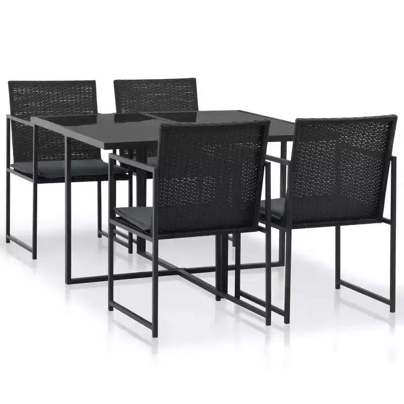 vidaXL Patio Dining Set Outdoor Table and Chairs Furniture Set Poly Rattan