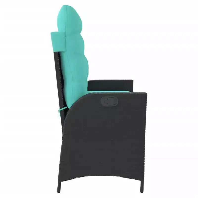 vidaXL Reclining Patio Bench with Cushions Seat Poly Rattan