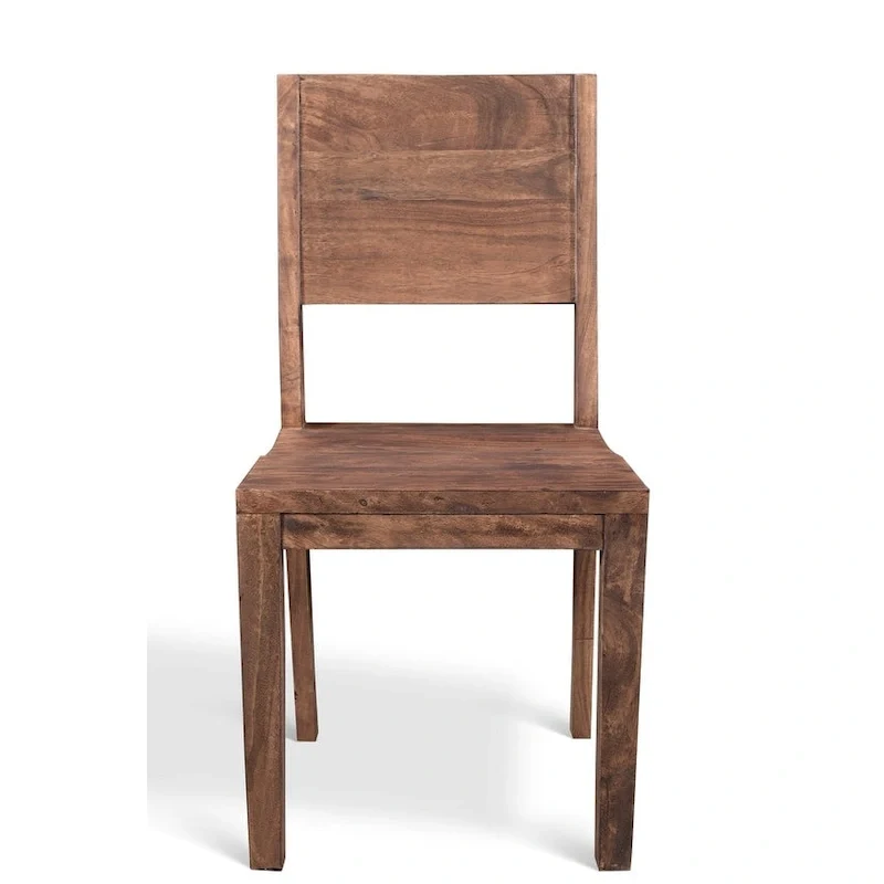 Timbergirl Handmade Simple Acacia Wood Dining Chairs, Set of 2 - 36  H x 18  W x 18  L