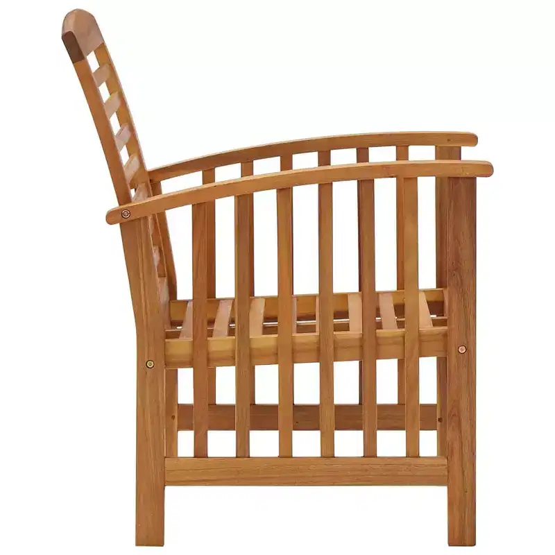 vidaXL Patio Chairs 2 Pcs Patio Dining Chair with Armrest Solid Wood Acacia - 2