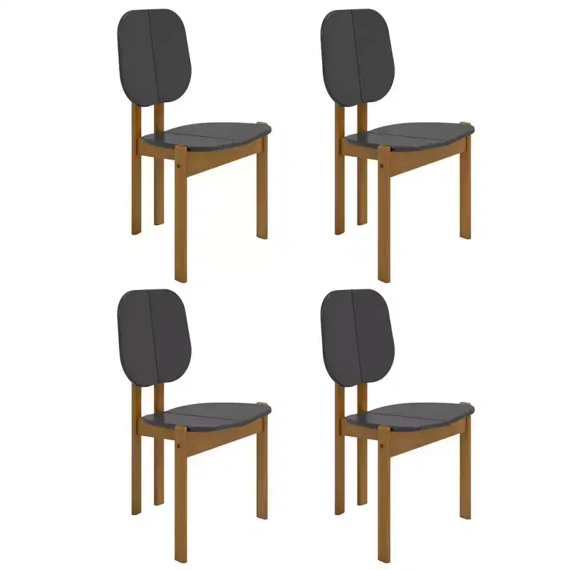 Mid-century modern dining chair with solid wood legs