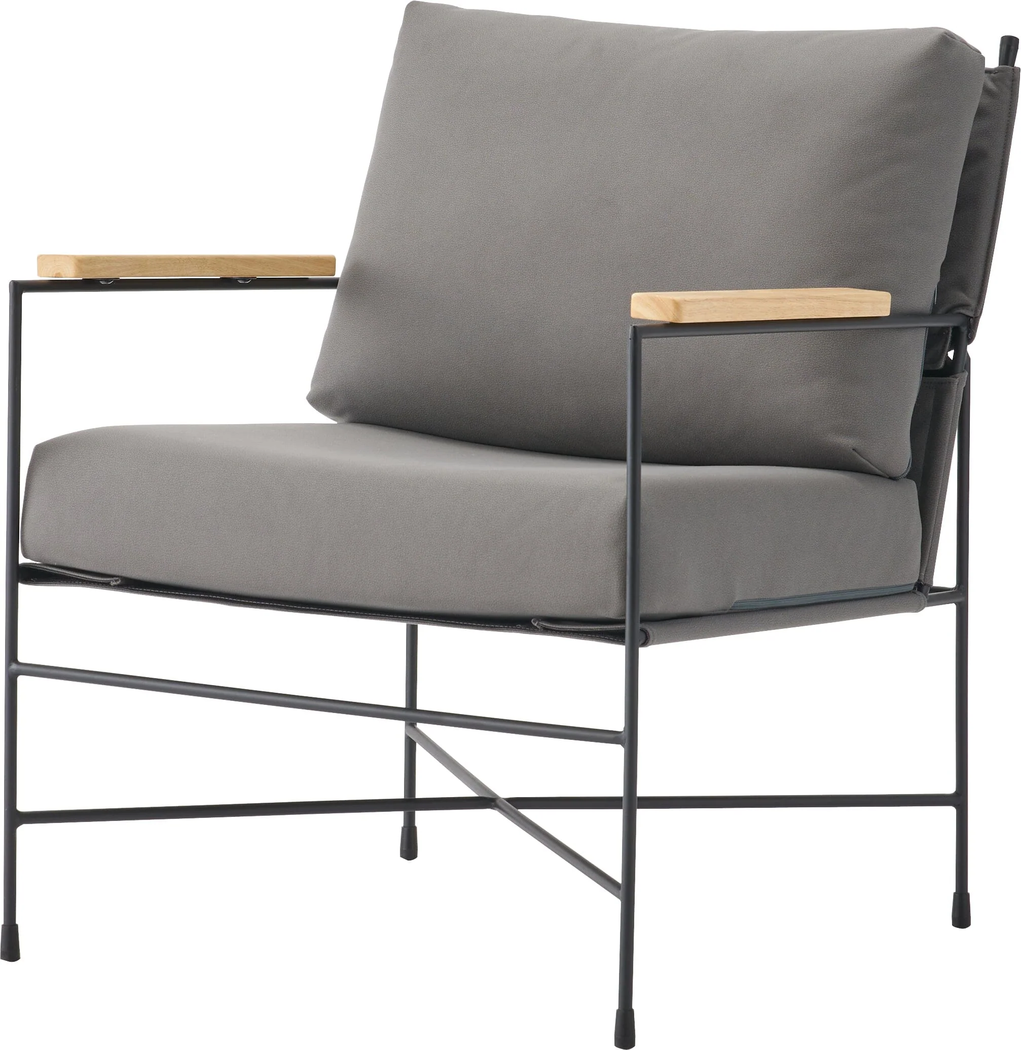Gray Upholstered Lounge Chair