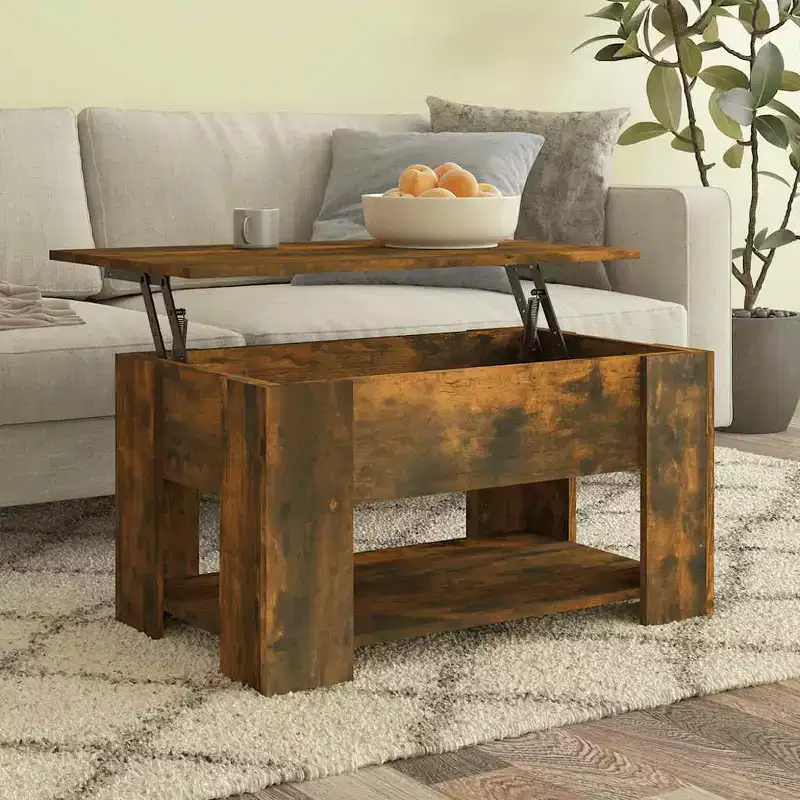 Coffee Table Smoked oak Engineered wood 31.1 x 19.3 x 16.1 in