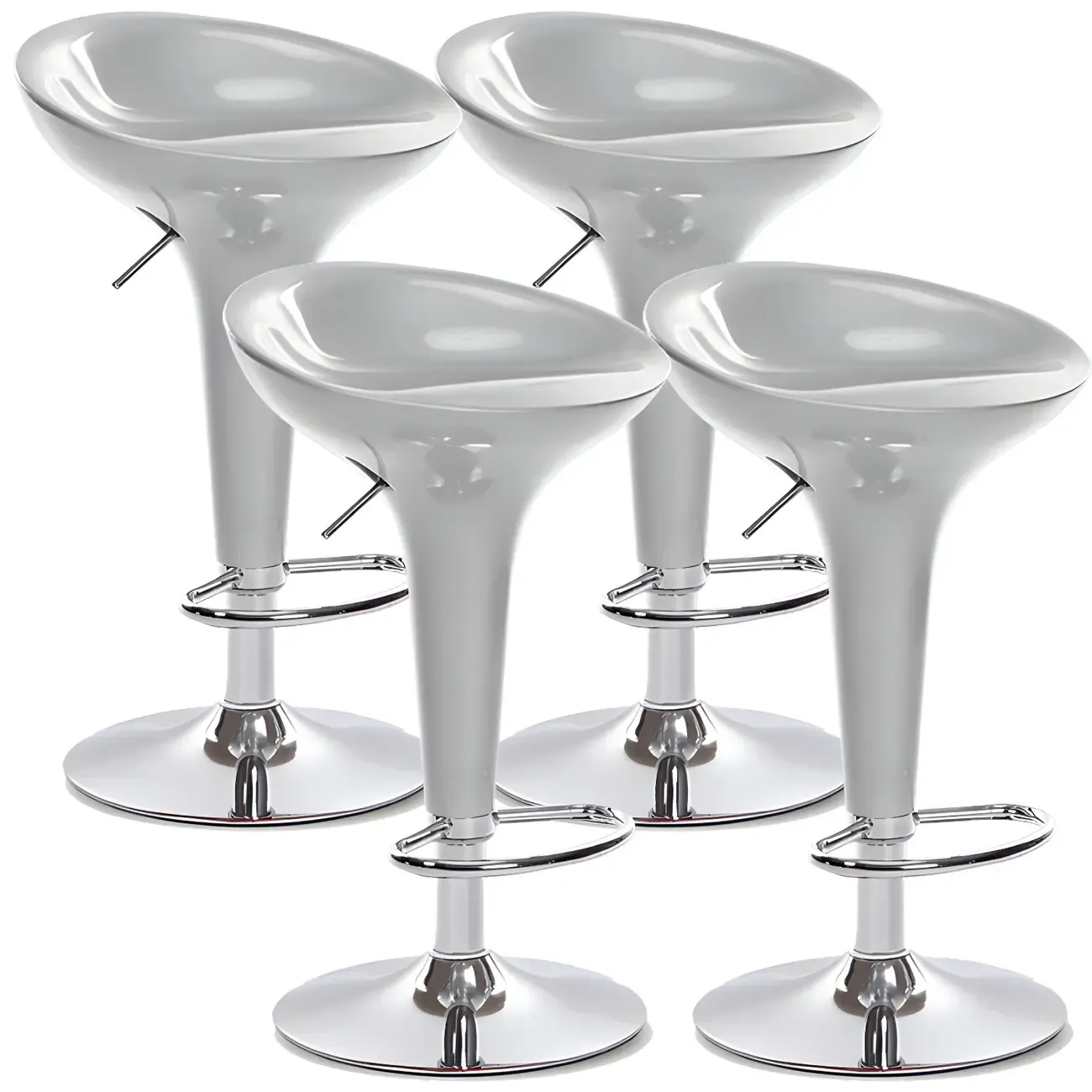 Plastic Chrome Swivel Bar Stool Height Adjustable