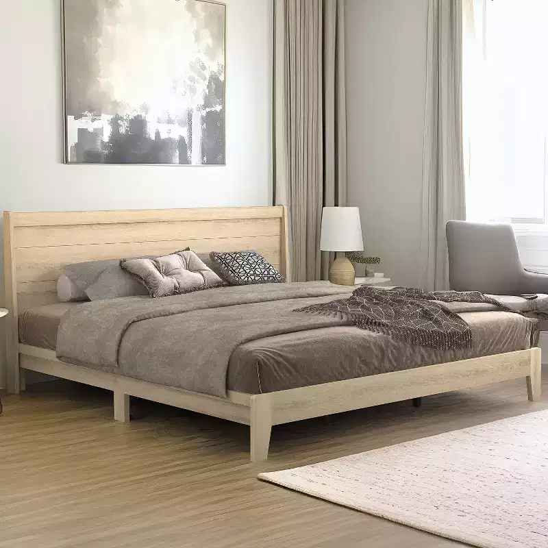 King Bed with Headboard Oslo Oak