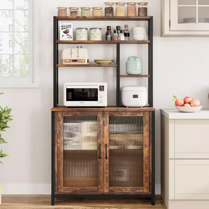 5-Tier Baker's Rack with Cabinet & Hooks - 63.78