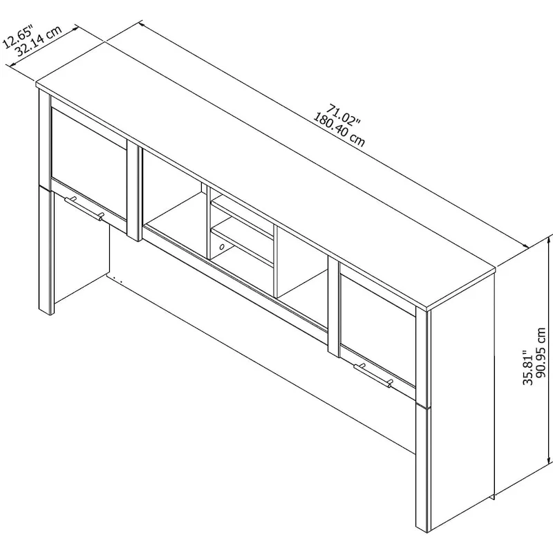 Espresso-style oak office wall cabinet (wall cabinet only)