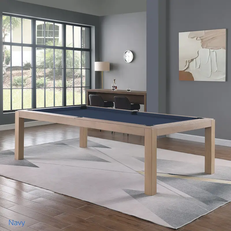 Olivia 8ft Driftwood Ash Billiard Slate Pool Table with Dining Top