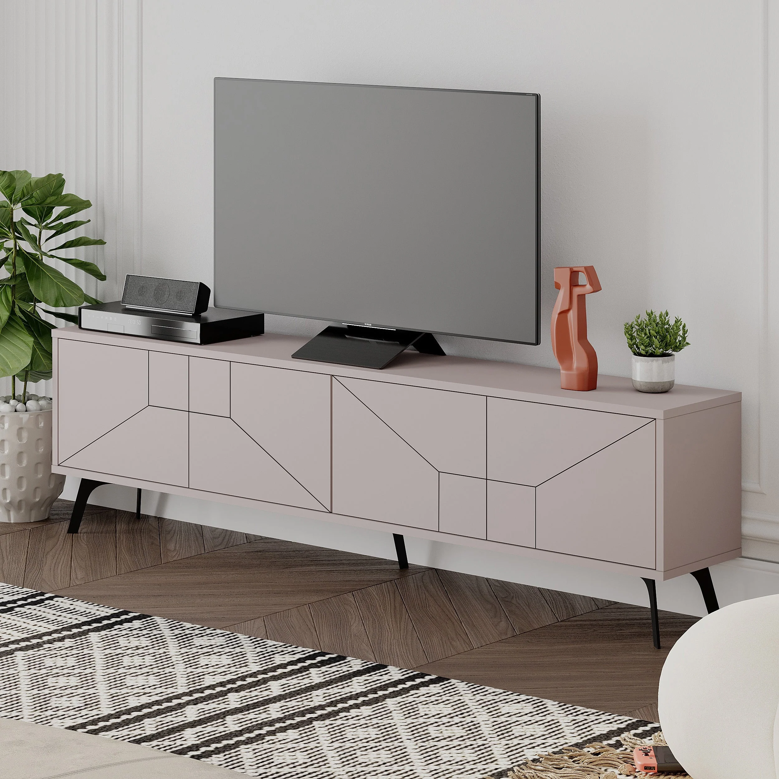 Modern TV Stand With Storage Cabinet 180cm