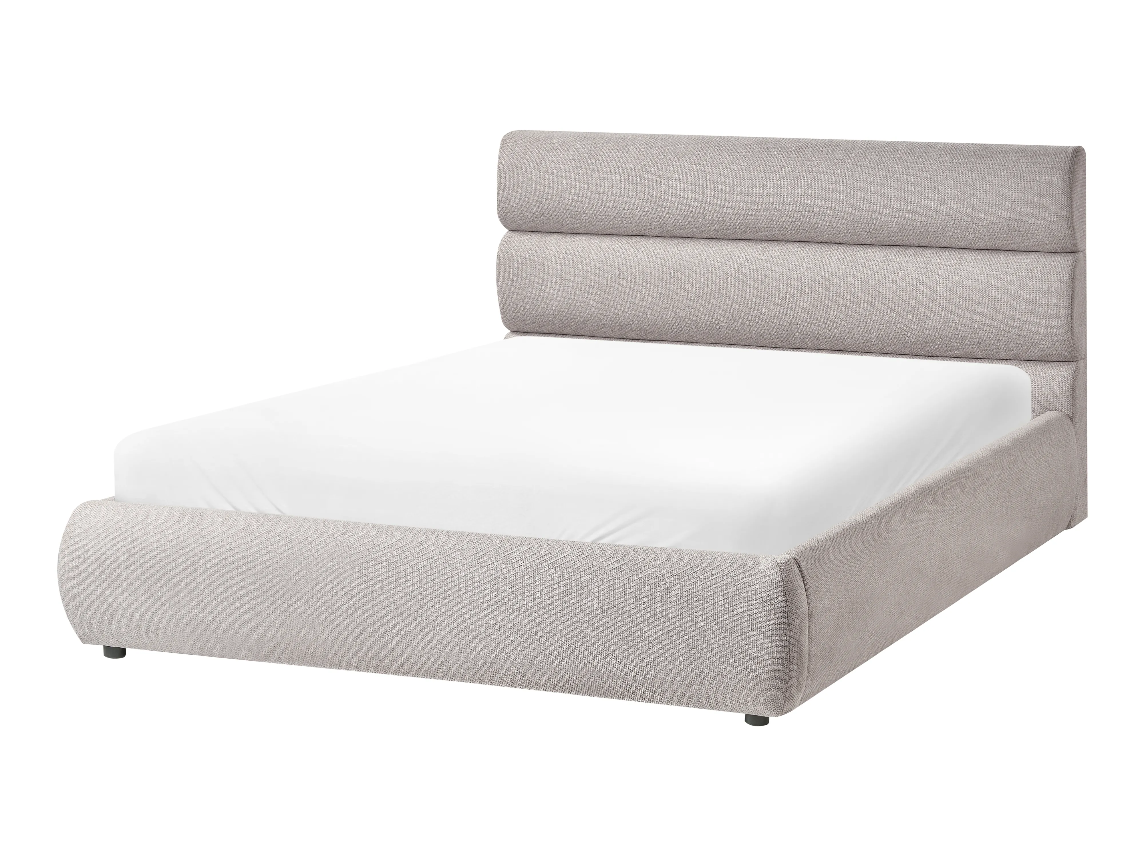 Letto contenitore Lino sintetico 140 x 200 cm Grigio