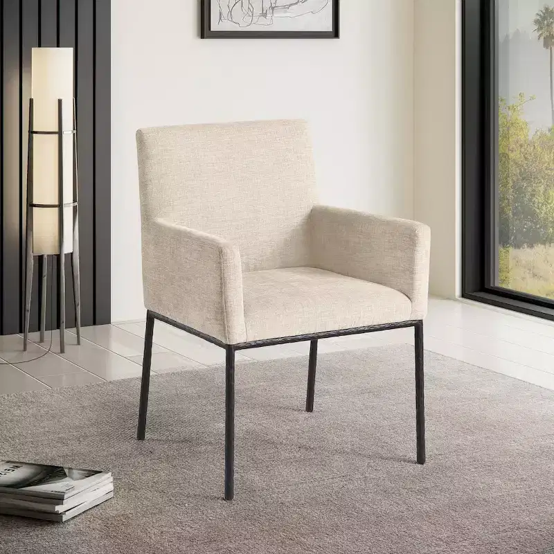 Meridian Furniture,Reeves Chenille Fabric Dining Chair, Set of 2