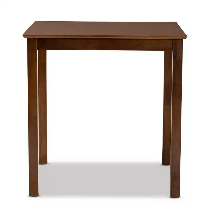 Lenoir Wood Square Counter Height Pub Table Walnut - Baxton Studio: Modern Kitchen & Bar Furniture for 4