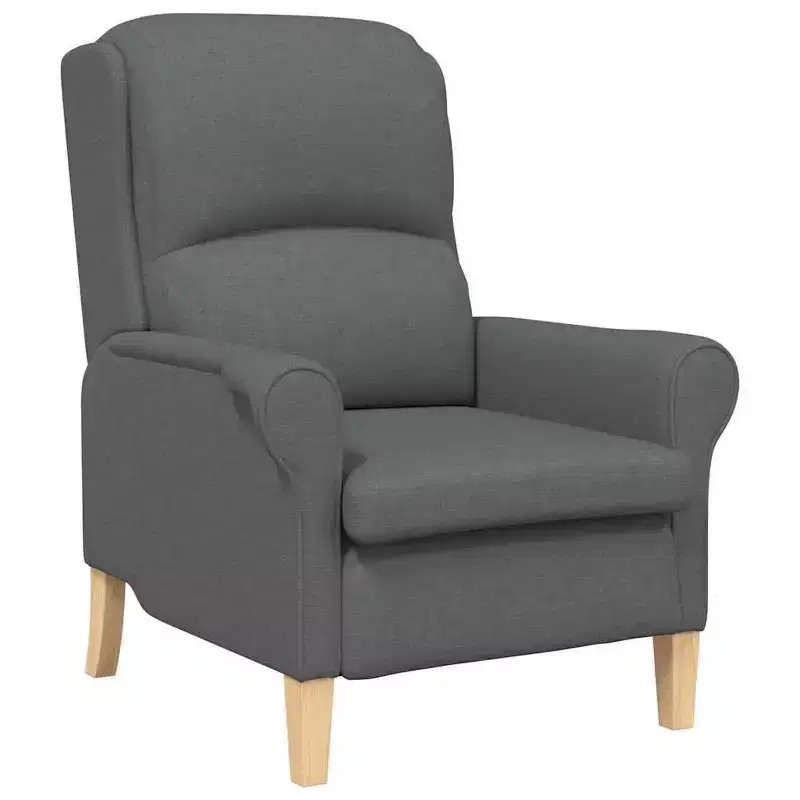 Modern Upholstered Armchair with Pillow Seat & Back - Light Gray Polyester Fabric, Wood Composite Frame