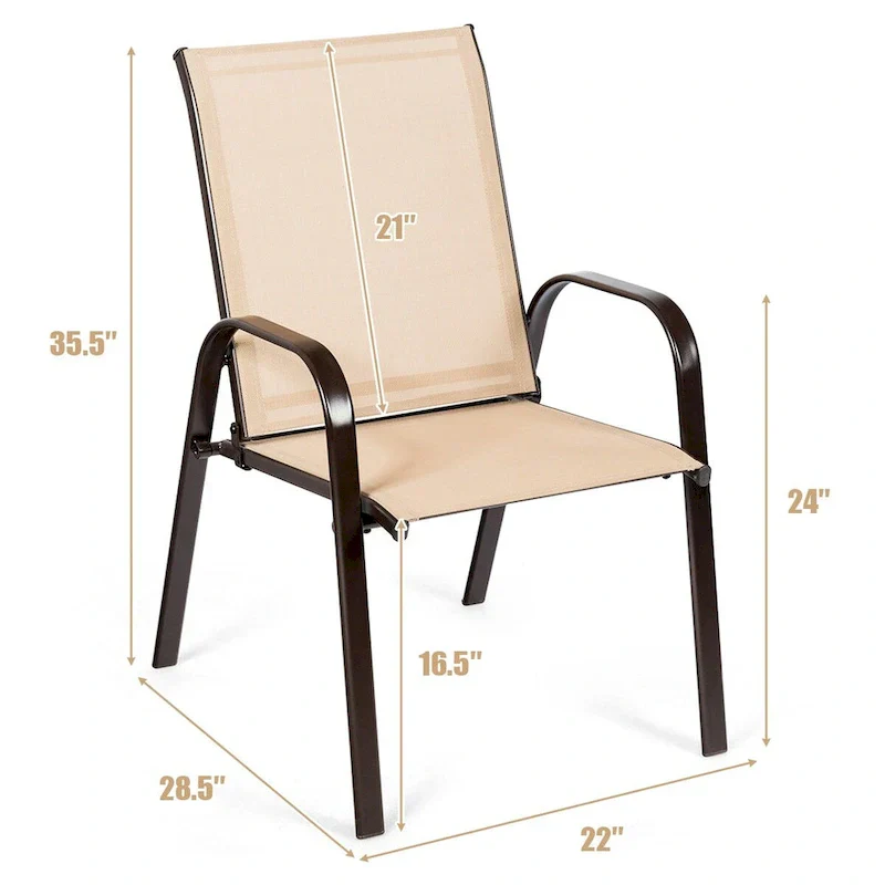 Costway 4PCS Patio Chairs Garden Deck Yard with Armrest - See Details
