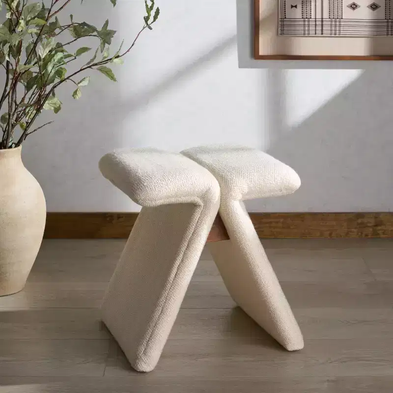 Tessabella Teddy Fabric Ottoman - SFV5799 - Safavieh Couture