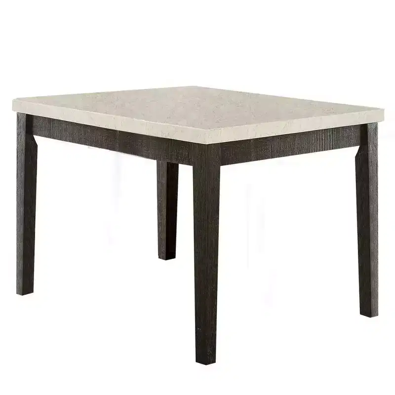 54" Nolan Accent Table White Marble/Salvage Dark Oak - Acme Furniture