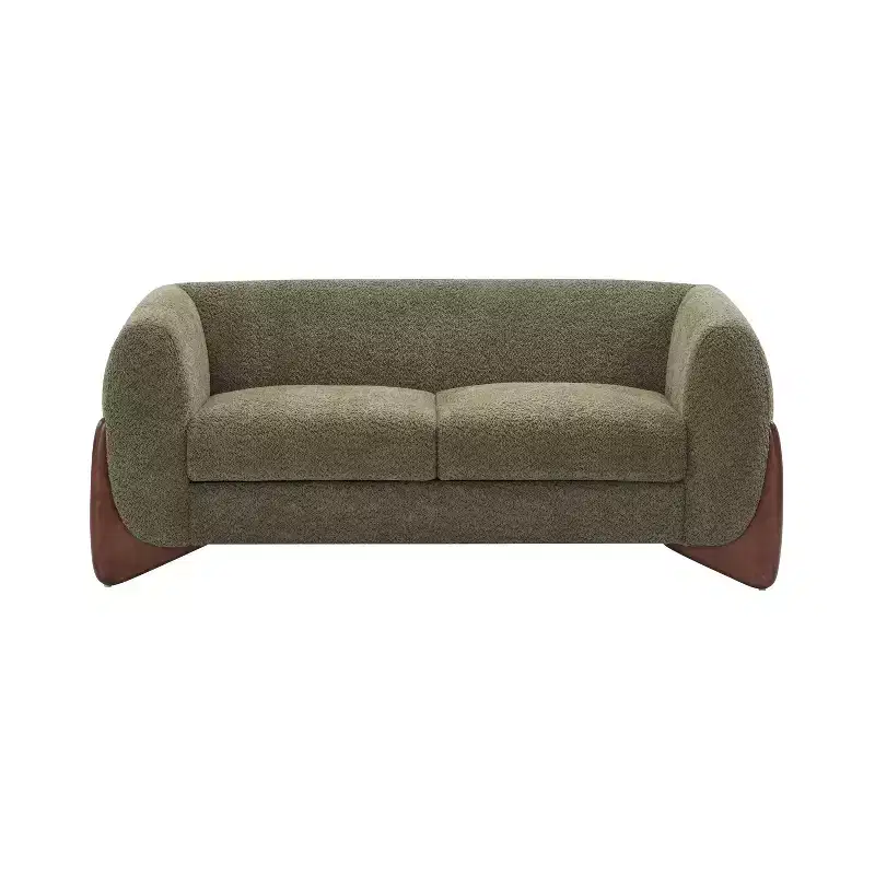 James 63 " Boucle Fabric Loveseat Green