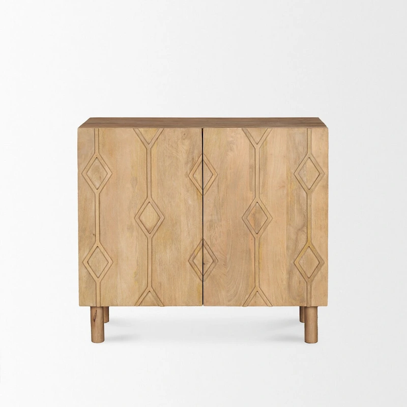 Heera Light Brown Diamond Motif w/ Shelf Accent Cabinet - 36.0L x 16.3W x 32.0H