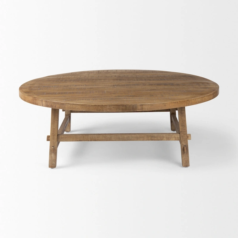Rosie Medium Brown Solid Wood 48 Round Coffee Table - 48L x 48W x 16H