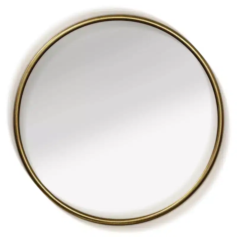 Small Gemma Halo Decorative Wall Mirror Gold, Aluminum Frame, Wall Mount, 24x24 Inch