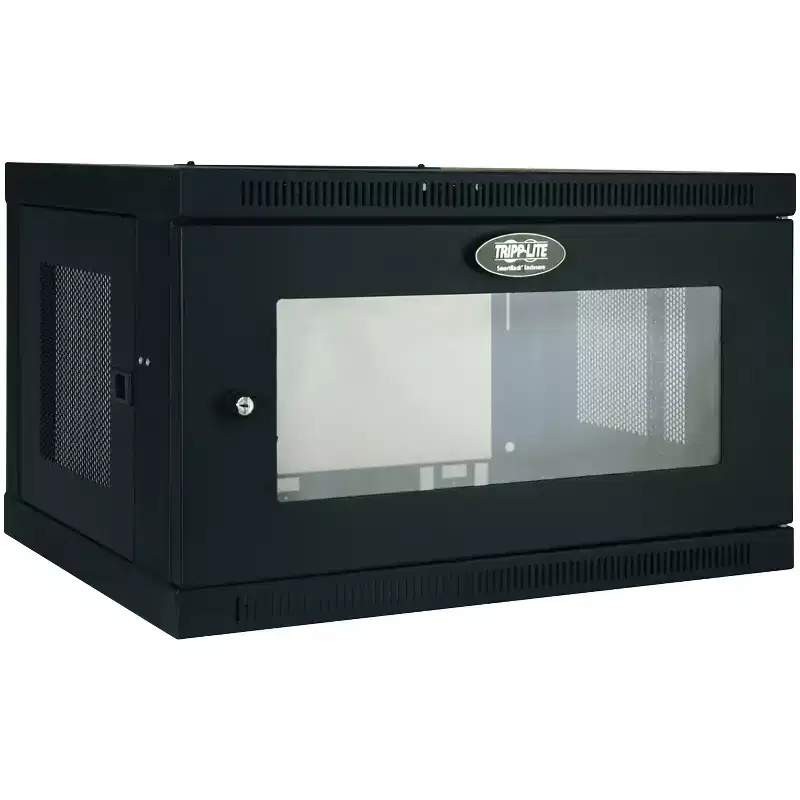 Tripp Lite by Eaton SmartRack 6U Low-Profile Switch-Depth Wall-Mount Mini Rack Enclosure Cabinet with Clear Acrylic Window, SRW6UG
