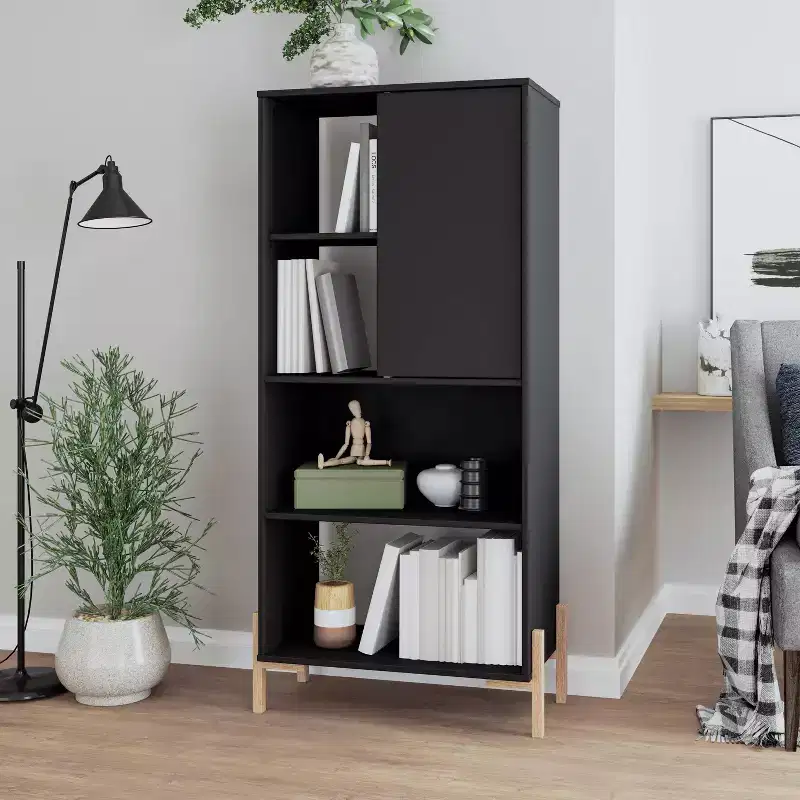 60.43 Bowery 5 Shelf Bookshelf - Manhattan Comfort