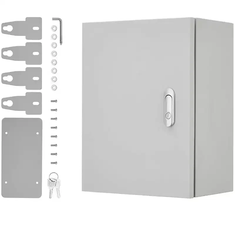 COZONY NEMA 4X Electrical Junction Box, IP66 Weatherproof Steel Enclosure, Outdoor/Indoor, Hinged, Lockable, w/ Mounting Plate, UL Listed