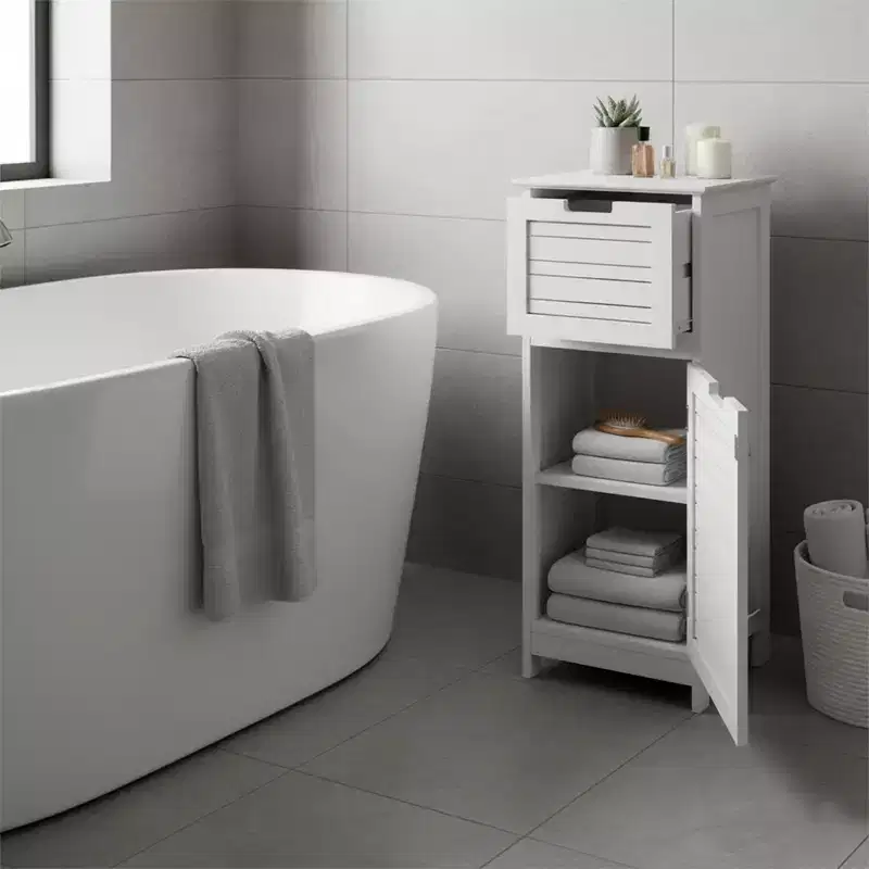 Evideco French Home Goods Bathroom Linen Storage Floor Cabinet