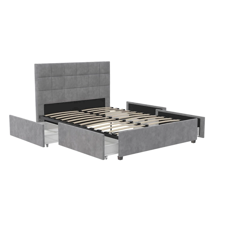CosmoLiving Serena Upholstered Bed with Drawers