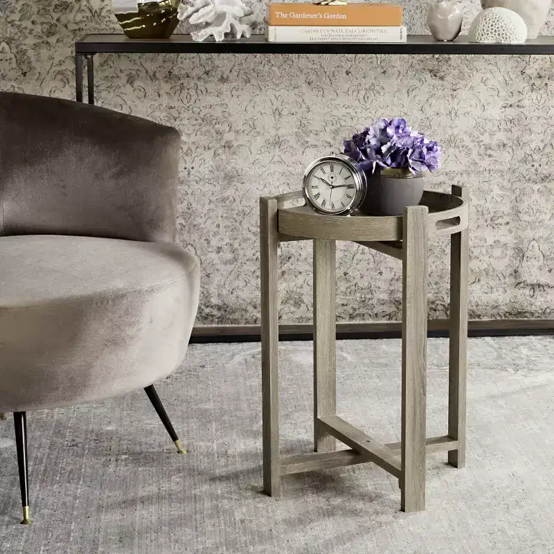 Hamish Side Table - FOX4248A - Beige - Safavieh Couture