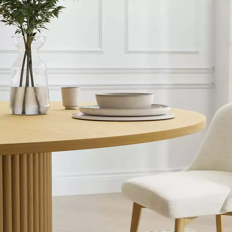 PexFix 46 Round Solid Wood Dining Table Kitchen Tables